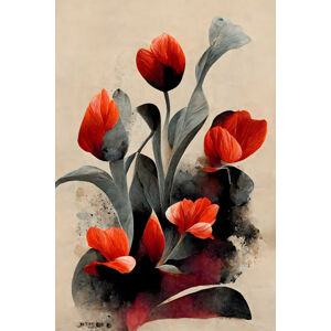Ilustrace Red Tulips, Treechild, (26.7 x 40 cm)