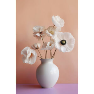 Umělecká fotografie White Poppy In White Vase, Treechild, (26.7 x 40 cm)
