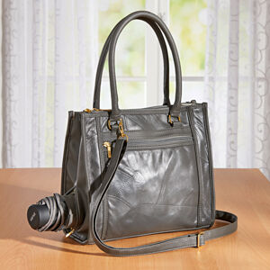 Magnet 3Pagen Elegantní kožená taška v trendy barvách šedá