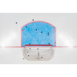 Umělecká fotografie Hockey Net with Pucks from Above, Jacob Kupferman, (40 x 26.7 cm)