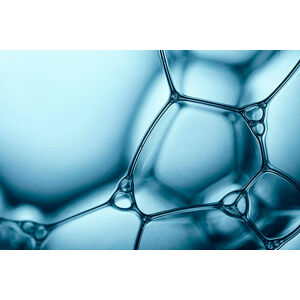 Umělecká fotografie Blue Soap Bubbles 5 - Water, ThomasVogel, (40 x 26.7 cm)