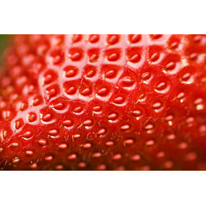 Umělecká fotografie Close-up of a fresh strawberry surface, digihelion, (40 x 26.7 cm)