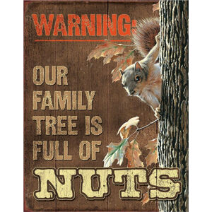 Plechová cedule Family Tree - Nuts, (32 x 41 cm)