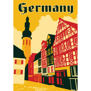 Ilustrace Germany Travel Poster, Colin Schot Klotzbach, (30 x 40 cm)