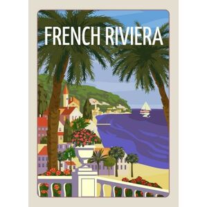 Ilustrace French Riviera Nice coast poster vintage., VectorUp, (30 x 40 cm)