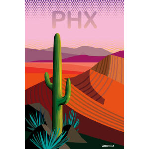 Ilustrace Phoenix Arizona Travel Poster, Charles Harker, (26.7 x 40 cm)