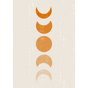 Ilustrace Background with Moon phases print boho, Tolchik, (26.7 x 40 cm)