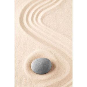 Ilustrace Zen garden meditation stone. Round rock, kikkerdirk, (26.7 x 40 cm)