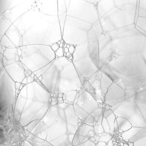 Umělecká fotografie Extreme close up of bubbles in black and white, Zen Rial, (40 x 40 cm)