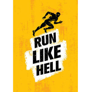 Ilustrace Run Like Hell, subtropica, (30 x 40 cm)