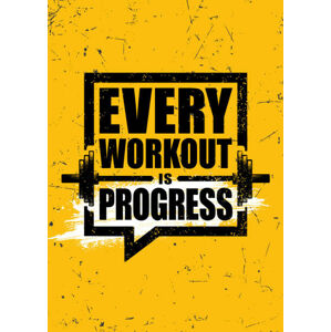Ilustrace Every Workout Is Progress. Inspiring Sport, subtropica, (30 x 40 cm)