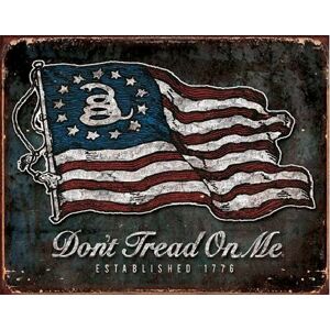Plechová cedule Don't Tread On Me - Vintage Flag, (40 x 31.5 cm)