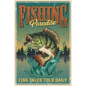 Umělecký tisk Fishing vintage colorful poster, IMOGI, (26.7 x 40 cm)
