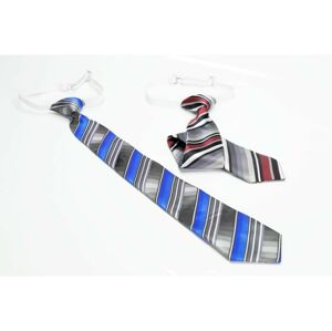Magnet 3Pagen 2 předvázané kravaty hnědá-šedá+modrá-šedá
