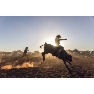 Umělecký tisk Dust flying at a rodeo in, David Trood, (40 x 26.7 cm)