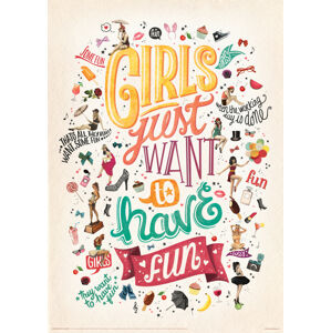 Ilustrace Girls Just Want to Have Fun, Nour Tohme, (30 x 40 cm)