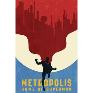 Umělecký tisk Superman Core - Metropolis, (26.7 x 40 cm)
