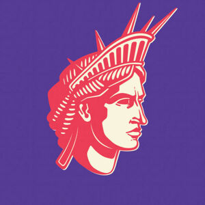 Umělecký tisk Statue of Liberty. USA Symbol, Man_Half-tube, (40 x 40 cm)