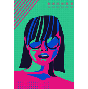 Umělecký tisk Modern Art Woman in Sunglasses Portrait, LucidSurf, (26.7 x 40 cm)