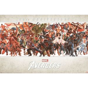 Plakát, Obraz - Avengers - 60th Anniversary by Alex Ross, (91.5 x 61 cm)