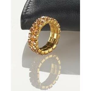 Magnet 3Pagen Pružný prsten s kamínky zlatá/jantarová