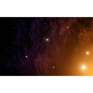 Umělecká fotografie Orange nebula and stars., Arndt_Vladimir, (40 x 24.6 cm)