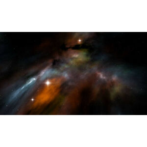 Umělecká fotografie night sky with stars and nebula, magann, (40 x 22.5 cm)