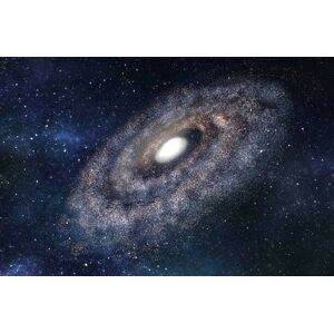 Umělecká fotografie Big Spiral Galaxy - 3D Rendered, vchal, (40 x 26.7 cm)