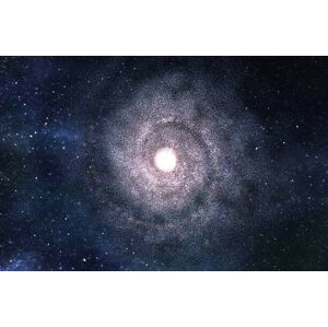 Umělecká fotografie Big Spiral Galaxy - 3D Rendered, vchal, (40 x 26.7 cm)