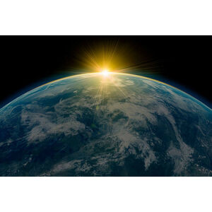 Umělecká fotografie Sunrise over planet earth, Image Source, (40 x 26.7 cm)