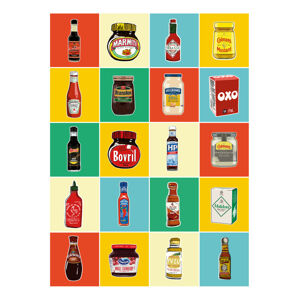 Ilustrace Taxonomy of Condiments, Jon Downer, (30 x 40 cm)