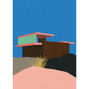Ilustrace Kaufmann Desert House, Rosi Feist, (30 x 40 cm)