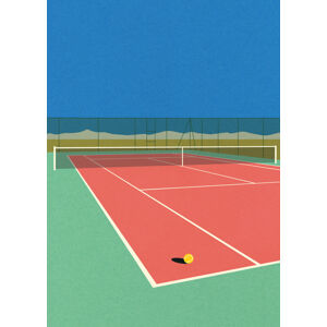 Ilustrace Tennis Court In the Desert, Rosi Feist, (30 x 40 cm)
