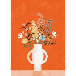 Ilustrace Flowers in Vase, Red, Goed Blauw, (30 x 40 cm)