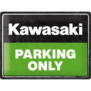 Plechová cedule Kawasaki Parking Only, (40 x 30 cm)