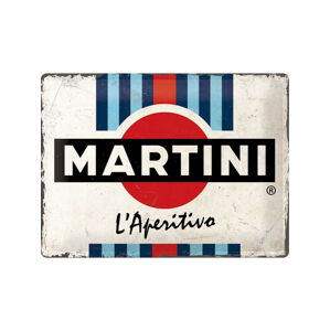 Plechová cedule Martini L'Aperitivo Racing Stripes, (40 x 30 cm)