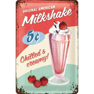 Plechová cedule Original American Milkshake, (20 x 30 cm)