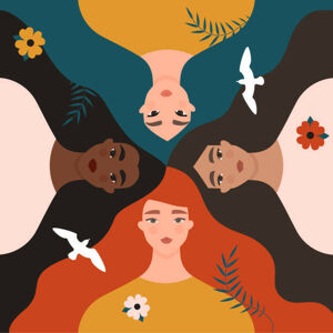 Ilustrace International Women’s Day, 8 March. Women, everything bagel, (40 x 40 cm)