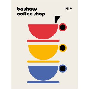 Ilustrace Bauhaus Coffee Minimalist, Retrodrome, (30 x 40 cm)
