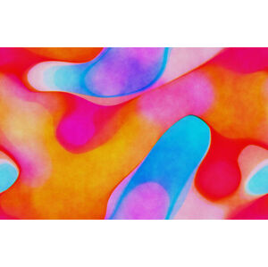Ilustrace Abstract Watercolor Blob Bubbles Holographic Gradient, oxygen, (40 x 26.7 cm)