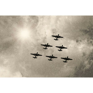 Umělecká fotografie WW2 Mitchell B-25 Medium Bombers flying, GeorgePeters, (40 x 26.7 cm)