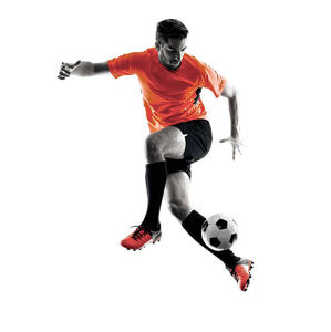 Umělecká fotografie Soccer player Man Isolated silhouette, OSTILL, (30 x 40 cm)