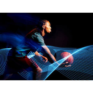 Umělecká fotografie Man moves with basket ball, Jon Enoch Photography Ltd, (40 x 30 cm)