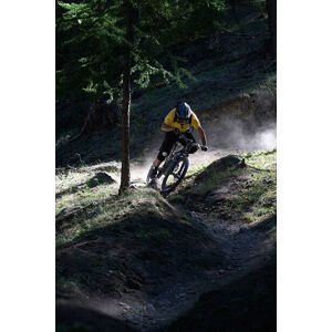 Umělecká fotografie Mountain biker on dirt path, Michael Truelove, (26.7 x 40 cm)