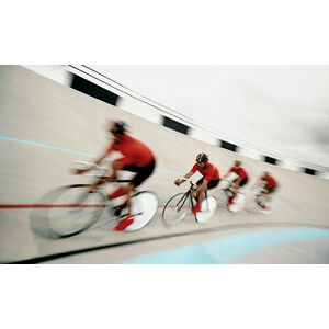 Umělecká fotografie Cyclists on Velodrome, Randy Faris, (40 x 24.6 cm)