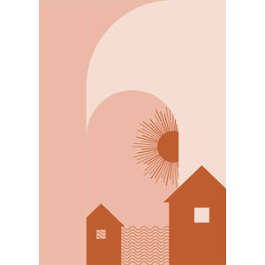 Ilustrace Simple home shape Flat Boho Geometric, Salman Alfa, (30 x 40 cm)
