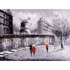 Ilustrace Oil Painting - Street View of Paris, CYCV, (40 x 30 cm)