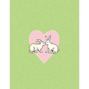 Umělecká fotografie Two Rabbits in a Heart, CSA Images, (30 x 40 cm)