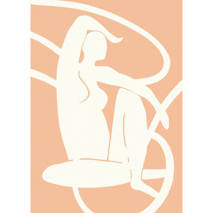Ilustrace Pictufy Studio Woman Line Peach Fuzz, Pictufy Studio, (30 x 40 cm)