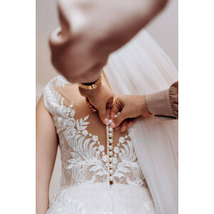Umělecká fotografie wedding dress with corset and lacing, Andreua, (26.7 x 40 cm)